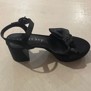 Copper Key Black Heeled Sandals